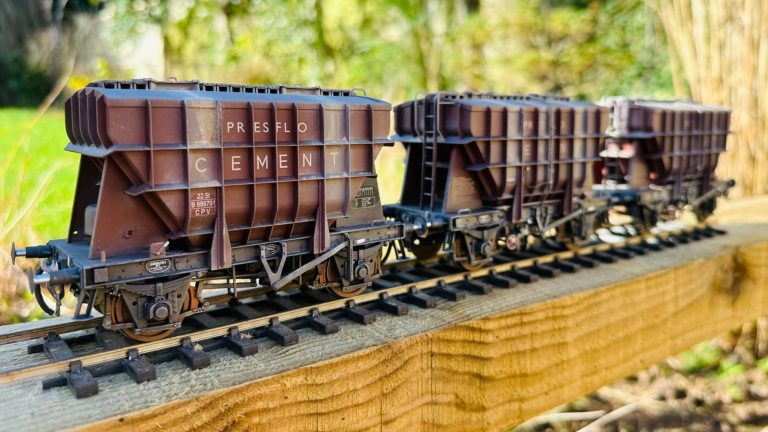 A weathered Trio of O Gauge Ellis Clark Presflos 